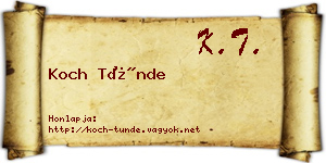 Koch Tünde névjegykártya